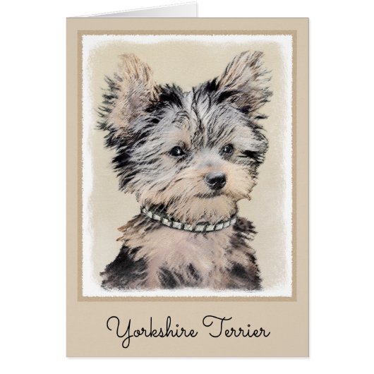 Yorkshire Terrier Puppy Painting Original Hundesch (Vorne)