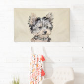 Yorkshire Terrier Puppy Painting Original Hundesch Banner (Insitu)