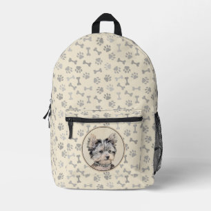 Yorkshire Terrier Puppy Painting Original Hundesch Bedruckter Rucksack