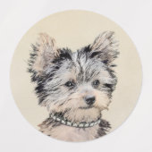 Yorkshire Terrier Puppy Painting Original Hundesch Etiketten (Design 1)