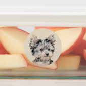 Yorkshire Terrier Puppy Painting Original Hundesch Etiketten (Befestigt)