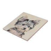 Yorkshire Terrier Puppy Painting Original Hundesch Fliese (Seite)