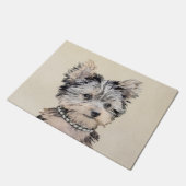 Yorkshire Terrier Puppy Painting Original Hundesch Fußmatte (Schrägansicht)