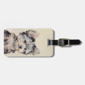 Yorkshire Terrier Puppy Painting Original Hundesch Gepäckanhänger (Vorderseite horizontal)