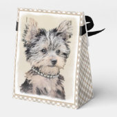 Yorkshire Terrier Puppy Painting Original Hundesch Geschenkschachtel (Rückseite)