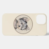 Yorkshire Terrier Puppy Painting Original Hundesch iPhone Hülle (Rückseite (Horizontal))