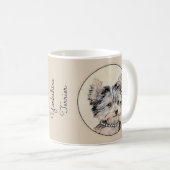 Yorkshire Terrier Puppy Painting Original Hundesch Kaffeetasse (VorderseiteRechts)