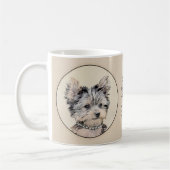 Yorkshire Terrier Puppy Painting Original Hundesch Kaffeetasse (Links)