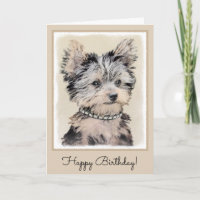 Yorkshire Terrier Puppy Painting Original Hundesch
