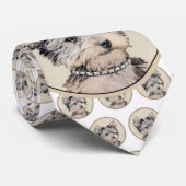 Yorkshire Terrier Puppy Painting Original Hundesch Krawatte (Gerollt)