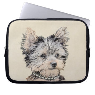 Yorkshire Terrier Puppy Painting Original Hundesch Laptopschutzhülle
