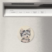 Yorkshire Terrier Puppy Painting Original Hundesch Magnet (In Situ (Geschirrspüler))