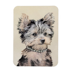 Yorkshire Terrier Puppy Painting Original Hundesch Magnet