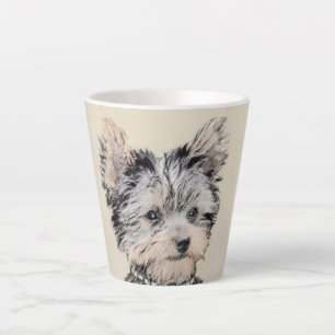 Yorkshire Terrier Puppy Painting Original Hundesch Milchtasse