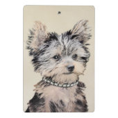 Yorkshire Terrier Puppy Painting Original Hundesch Mini Klemmbrett (Rückseite)