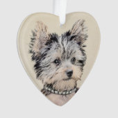 Yorkshire Terrier Puppy Painting Original Hundesch Ornament (Vorderseite)