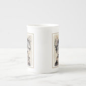 Yorkshire Terrier Puppy Painting Original Hundesch Porzellantasse (Vorderseite)