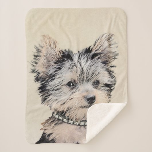 Yorkshire Terrier Puppy Painting Original Hundesch Sherpadecke (Vorderseite)