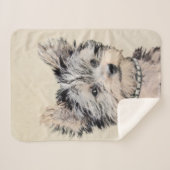 Yorkshire Terrier Puppy Painting Original Hundesch Sherpadecke (Vorderseite (Horizontal))