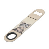 Yorkshire Terrier Puppy Painting Original Hundesch Speed Flaschenöffner (Vorderseite Schrägansicht)