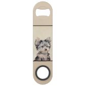 Yorkshire Terrier Puppy Painting Original Hundesch Speed Flaschenöffner (Vorderseite)