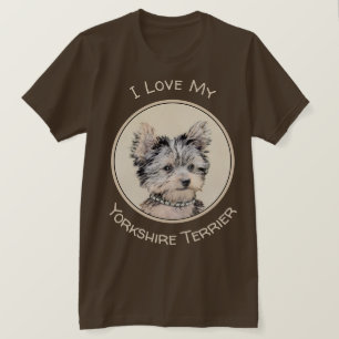 Yorkshire Terrier Puppy Painting Original Hundesch T-Shirt