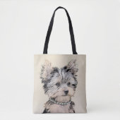 Yorkshire Terrier Puppy Painting Original Hundesch Tasche (Vorderseite)