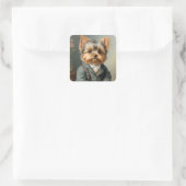 Yorkshire Terrier Quadratischer Aufkleber (Tasche)