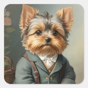 Yorkshire Terrier Quadratischer Aufkleber