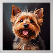 Yorkshire Terrier Realism Art Portrait Poster (Vorne)