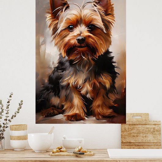 Yorkshire Terrier Realism Art Portrait Poster (Küche)