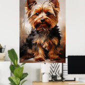 Yorkshire Terrier Realism Art Portrait Poster (Heimbüro)