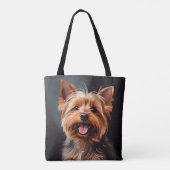 Yorkshire Terrier Realism Art Portrait Tasche (Rückseite)