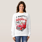 Yorkshire Terrier Red Truck Happy Valentine's Day Sweatshirt (Vorne ganz)