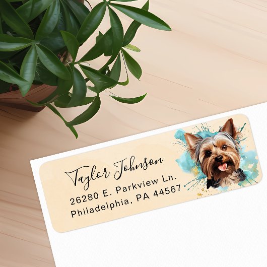 Yorkshire Terrier Return Address Label