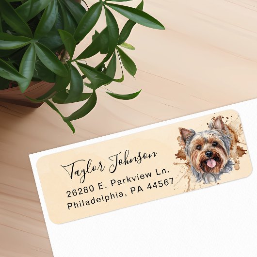 Yorkshire Terrier Return Address Label