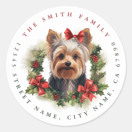 Yorkshire Terrier Round Stickers (Vorderseite)
