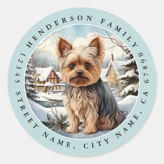 Yorkshire Terrier Round Stickers (Vorderseite)