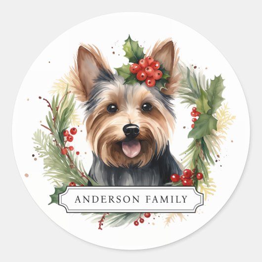 Yorkshire Terrier Round Stickers (Vorderseite)