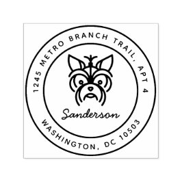Yorkshire Terrier Rücksendeadresse Briefmarke Permastempel