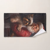 Yorkshire Terrier Santa Claus Weihnachten Badhandtuch Set (Handtuch)