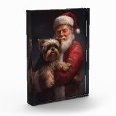 Yorkshire Terrier Santa Claus Weihnachten Fotoblock (Links)