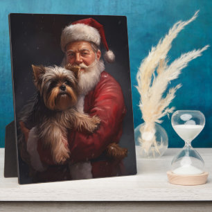 Yorkshire Terrier Santa Claus Weihnachten Fotoplatte