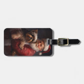 Yorkshire Terrier Santa Claus Weihnachten Gepäckanhänger (Vorderseite horizontal)