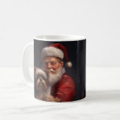 Yorkshire Terrier Santa Claus Weihnachten Kaffeetasse (Vorderseite Links)