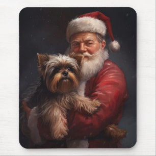Yorkshire Terrier Santa Claus Weihnachten Mousepad