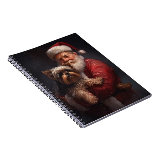 Yorkshire Terrier Santa Claus Weihnachten Notizblock (Rechte Seite)