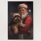 Yorkshire Terrier Santa Claus Weihnachten Puzzle (Vertikal)