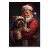 Yorkshire Terrier Santa Claus Weihnachten Tischnummer (Vorderseite)