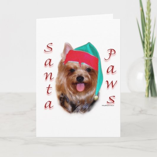 Yorkshire Terrier Santa Paws Feiertagskarte (Vorderseite)